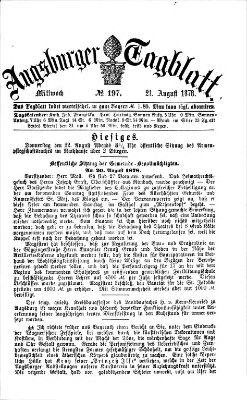 Augsburger Tagblatt Mittwoch 21. August 1878