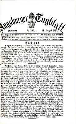 Augsburger Tagblatt Mittwoch 28. August 1878