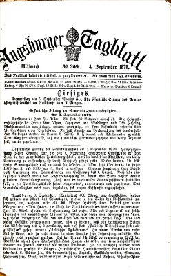 Augsburger Tagblatt Mittwoch 4. September 1878