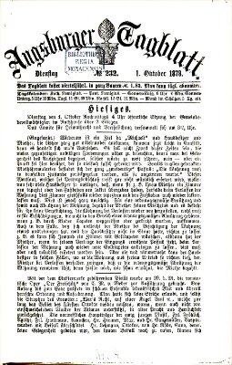 Augsburger Tagblatt Dienstag 1. Oktober 1878