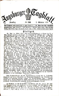 Augsburger Tagblatt Samstag 5. Oktober 1878