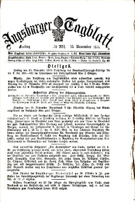 Augsburger Tagblatt Freitag 15. November 1878