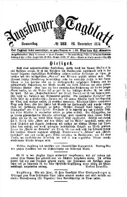 Augsburger Tagblatt Donnerstag 28. November 1878