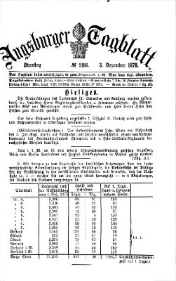 Augsburger Tagblatt Dienstag 3. Dezember 1878