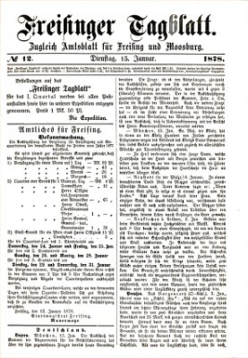 Freisinger Tagblatt (Freisinger Wochenblatt) Dienstag 15. Januar 1878