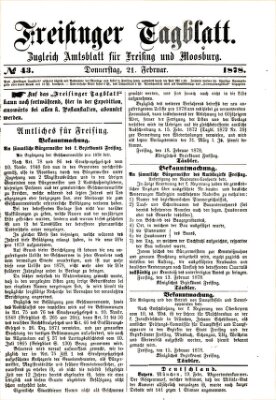 Freisinger Tagblatt (Freisinger Wochenblatt) Donnerstag 21. Februar 1878
