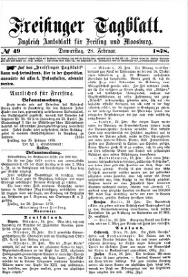 Freisinger Tagblatt (Freisinger Wochenblatt) Donnerstag 28. Februar 1878