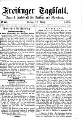 Freisinger Tagblatt (Freisinger Wochenblatt) Freitag 22. März 1878