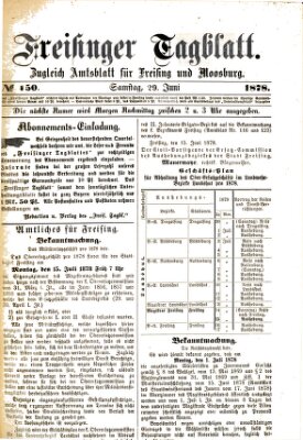 Freisinger Tagblatt (Freisinger Wochenblatt) Samstag 29. Juni 1878