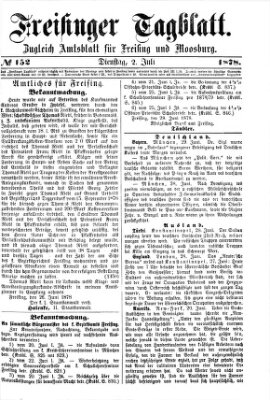 Freisinger Tagblatt (Freisinger Wochenblatt) Dienstag 2. Juli 1878