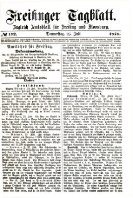 Freisinger Tagblatt (Freisinger Wochenblatt) Donnerstag 25. Juli 1878