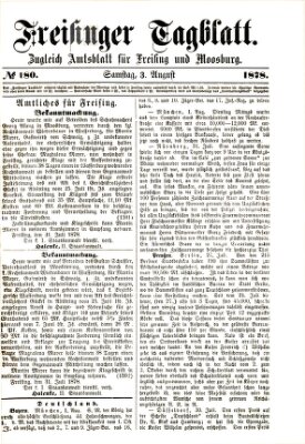 Freisinger Tagblatt (Freisinger Wochenblatt) Samstag 3. August 1878