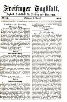 Freisinger Tagblatt (Freisinger Wochenblatt) Mittwoch 7. August 1878