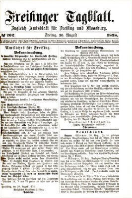 Freisinger Tagblatt (Freisinger Wochenblatt) Freitag 30. August 1878