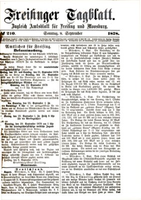 Freisinger Tagblatt (Freisinger Wochenblatt) Sonntag 8. September 1878