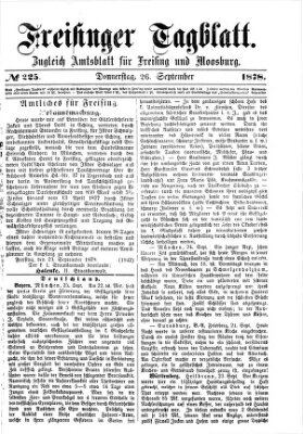 Freisinger Tagblatt (Freisinger Wochenblatt) Donnerstag 26. September 1878