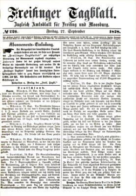 Freisinger Tagblatt (Freisinger Wochenblatt) Freitag 27. September 1878