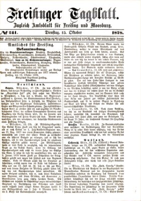 Freisinger Tagblatt (Freisinger Wochenblatt) Dienstag 15. Oktober 1878