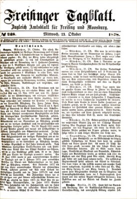 Freisinger Tagblatt (Freisinger Wochenblatt) Mittwoch 23. Oktober 1878