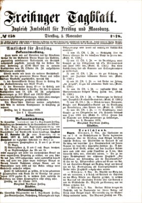 Freisinger Tagblatt (Freisinger Wochenblatt) Dienstag 5. November 1878