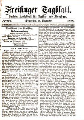 Freisinger Tagblatt (Freisinger Wochenblatt) Donnerstag 14. November 1878