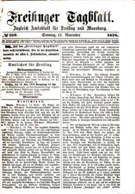 Freisinger Tagblatt (Freisinger Wochenblatt) Sonntag 17. November 1878