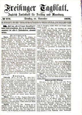Freisinger Tagblatt (Freisinger Wochenblatt) Dienstag 26. November 1878