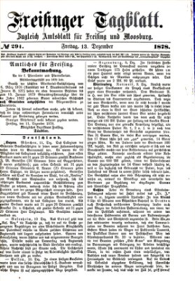 Freisinger Tagblatt (Freisinger Wochenblatt) Freitag 13. Dezember 1878