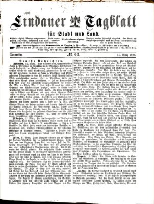 Lindauer Tagblatt für Stadt und Land Donnerstag 14. März 1878