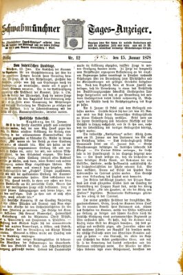 Schwabmünchner Tages-Anzeiger Dienstag 15. Januar 1878