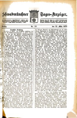 Schwabmünchner Tages-Anzeiger Dienstag 12. März 1878