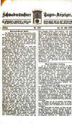 Schwabmünchner Tages-Anzeiger Freitag 12. Juli 1878