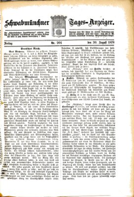 Schwabmünchner Tages-Anzeiger Freitag 30. August 1878