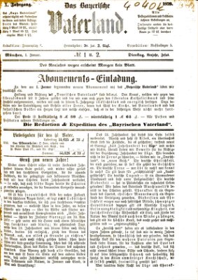 Das bayerische Vaterland Dienstag 1. Januar 1878