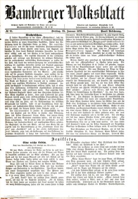 Bamberger Volksblatt Freitag 25. Januar 1878