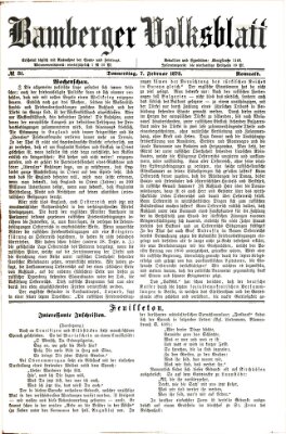 Bamberger Volksblatt Donnerstag 7. Februar 1878