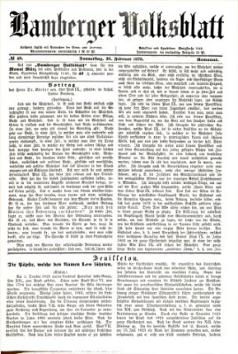 Bamberger Volksblatt Donnerstag 28. Februar 1878
