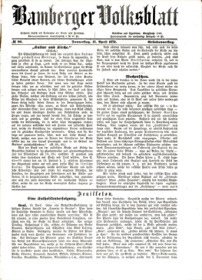 Bamberger Volksblatt Donnerstag 18. April 1878