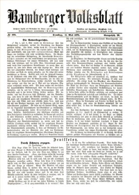 Bamberger Volksblatt Samstag 11. Mai 1878
