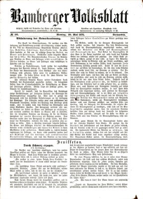 Bamberger Volksblatt Montag 20. Mai 1878