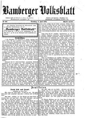 Bamberger Volksblatt Dienstag 2. Juli 1878