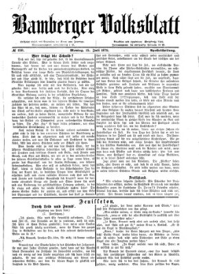 Bamberger Volksblatt Montag 15. Juli 1878