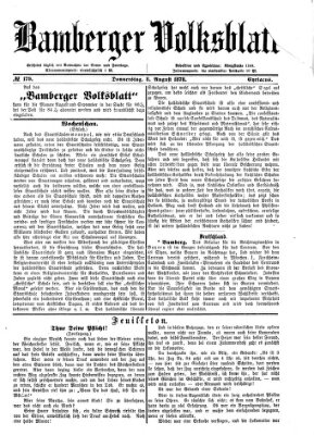 Bamberger Volksblatt Donnerstag 8. August 1878