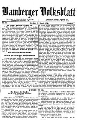 Bamberger Volksblatt Dienstag 13. August 1878