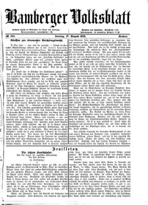 Bamberger Volksblatt Freitag 16. August 1878