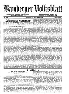 Bamberger Volksblatt Dienstag 3. September 1878