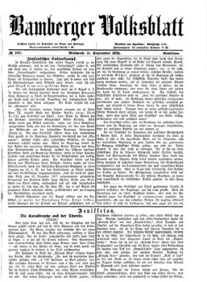 Bamberger Volksblatt Mittwoch 11. September 1878