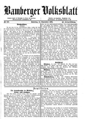 Bamberger Volksblatt Samstag 14. September 1878
