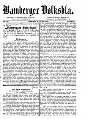 Bamberger Volksblatt Donnerstag 3. Oktober 1878