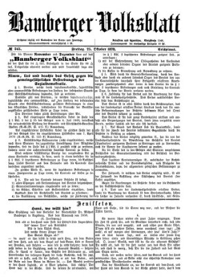 Bamberger Volksblatt Freitag 25. Oktober 1878